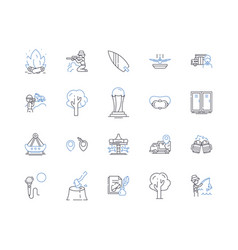 Energetic Sportsmanship Line Icons Collection