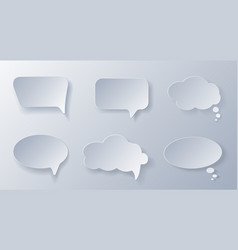 Papercut Grey White Speech Bubbles 3d Papercraft