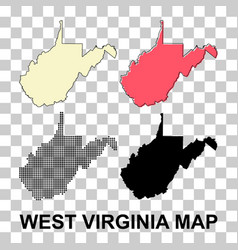 Set Of West Virginia Map Shape United States