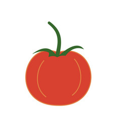 Single Simple Red Tomato With Green Stalk Icon