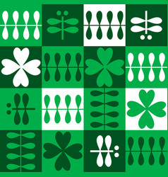 Swiss Style Seamless Pattern With Four Leaf