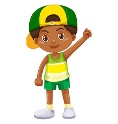 Boy From Kenya In Green Shorts