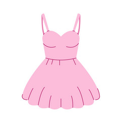 Pink Dress With Straps For Girls Spring