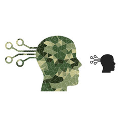 Triangulated Mosaic Mind Interface Icon In Camo