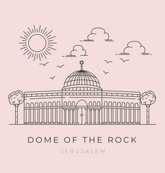 Dome Rock Al Aqsa Mosque Line Art Design