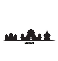 Indonesia Medan City Skyline Isolated