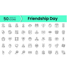 Set Of Friendship Icons Line Art Style Icons