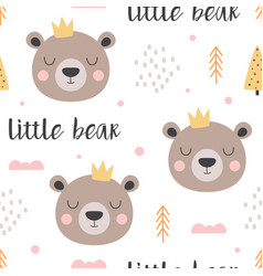 Cartoon Cute Bear Seamless Pattern