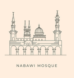 Nabawi Mosque Line Art Design