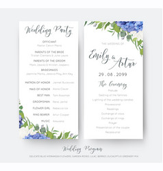 Wedding Floral Party Ceremony Program