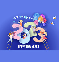 2023 New Year Design Greeting Card With Kids On