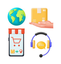 Global Delivery And Logistic 3d Icon Set