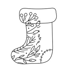 Hand Drawn Christmas Line Sock With Line