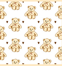 Seamless Pattern Of Cute Little Teddy Bears