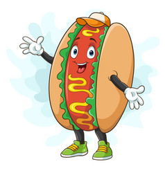 Cartoon Funny Hot Dog Giving Thumb Up