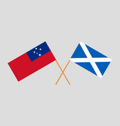 Crossed Flags Of Samoa And Scotland Official