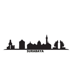 Indonesia Surabaya City Skyline Isolated