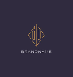 Initial Letter Du Logo Monogram With Diamond