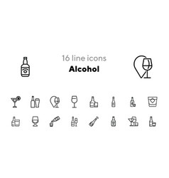 Alcohol Line Icon Set