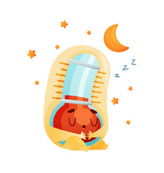 Cartoon Snoring Thermometer Character Sleeping