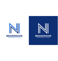 Letter Ni Line Monogram Logo Suitable