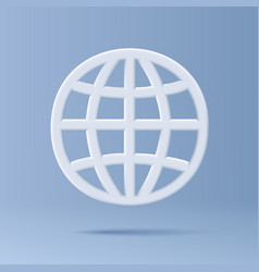 Web Network Icon 3d Volum White Linear Shape