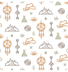 Western Seamless Pattern Cowboy Wild West Print