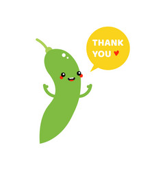 Cute Edamame Character Saying Thank You