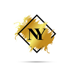 Gold Ny Logo Symbol Art Design