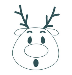 Surprise Reindeer Face Green Stroke Emoticon 50