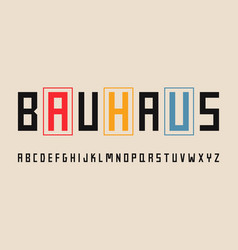 Bauhaus Geometric Typographic Font Headline