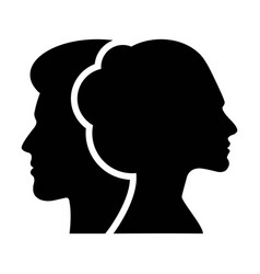 Man And Woman Face Profile Silhouette Icon