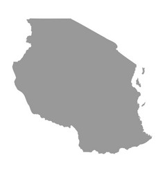 Tanzania Country Map Silhouette