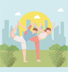 Couple Doing Yoga