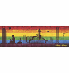 Hong Kong On Lgbt Flag Background