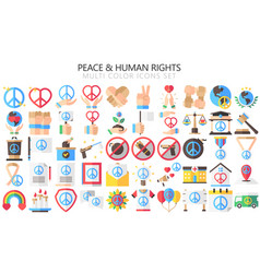 Peace And Human Rights Multi Color Icon Set