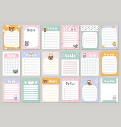 Set Pages For Notebook With Cute Animals