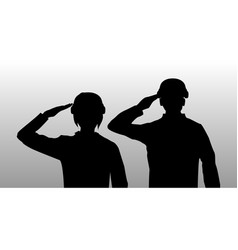 Silhouette Black Salute Men And Women Soldier