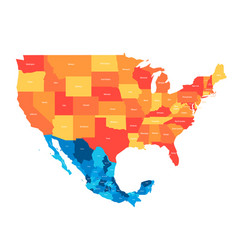 United States And Mexico Political Map