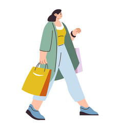 Woman Walking With Shopping Bags From Boutique