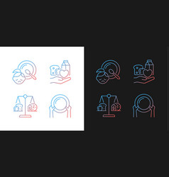 Helping People In Need Gradient Icons Set