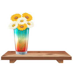 Vibrant Flowers In A Glass Vase