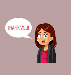 Woman Saying Thank You Cartoon