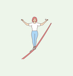 Woman Walking Tightrope