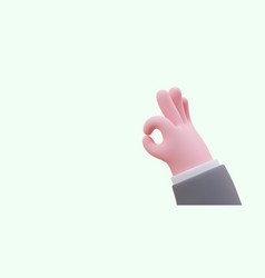 Zero Sign With Fingers Ok 3d Gesture Man Hand