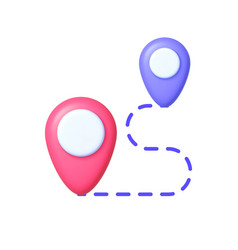 Flat Button With Gps Icon App Design