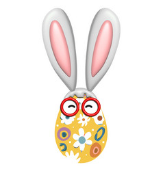 3d Rabbit Bunny Ears With Egg On An Isolated