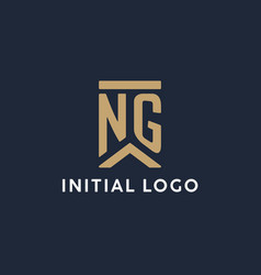 Ng Initial Monogram Logo Design In A Rectangular