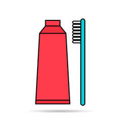 Tooth Brush Care Shadow Icon Dental Hygiene Web