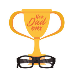 Trophy Cup Award Best Dad With Eye Glasses